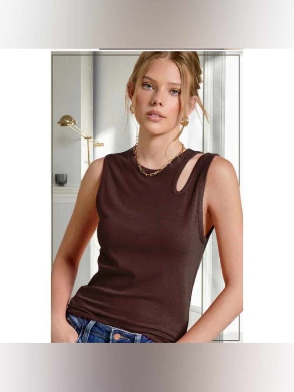 BRAND NEW WITH TAGS Chocolate Cut-Out Tank Top